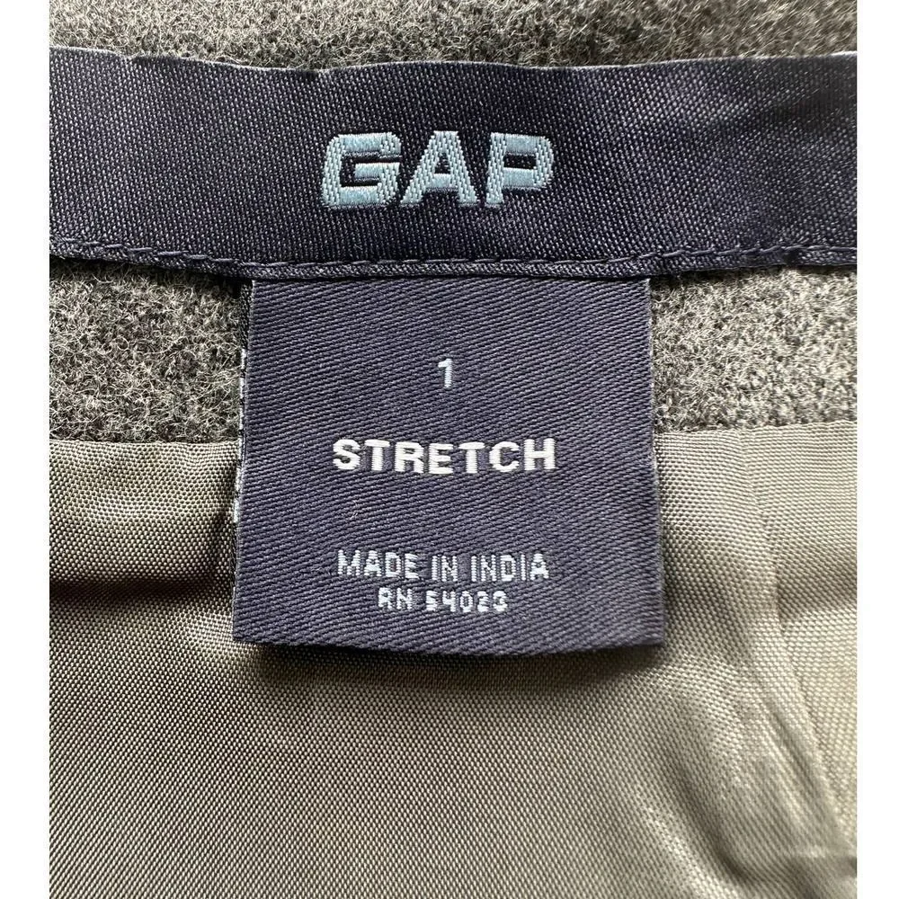 Gap Stretch Gray Wool A Line Midi‎ Skirt Size 1